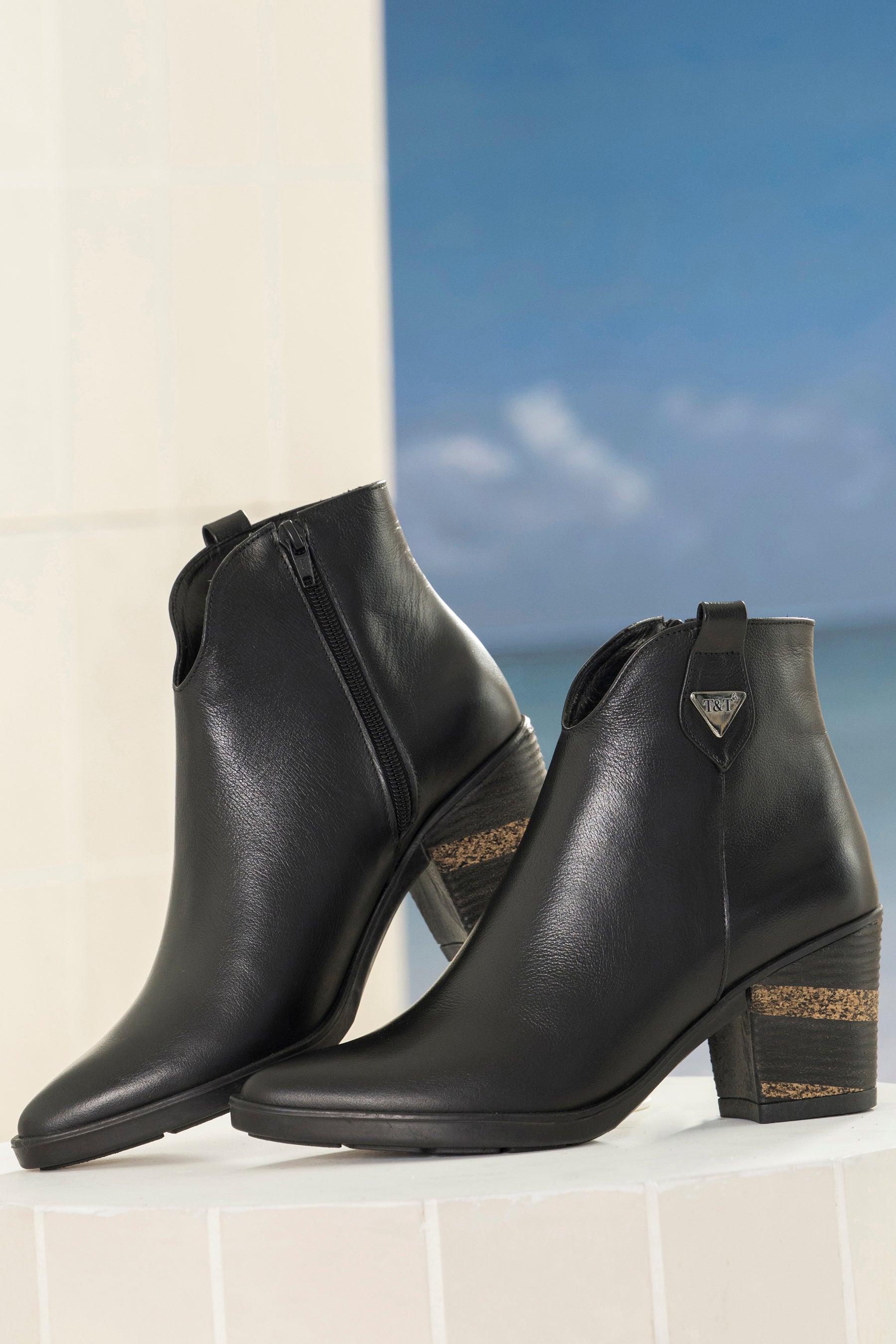 Botines Cuero Negro Tacón Alto – JÚBILO