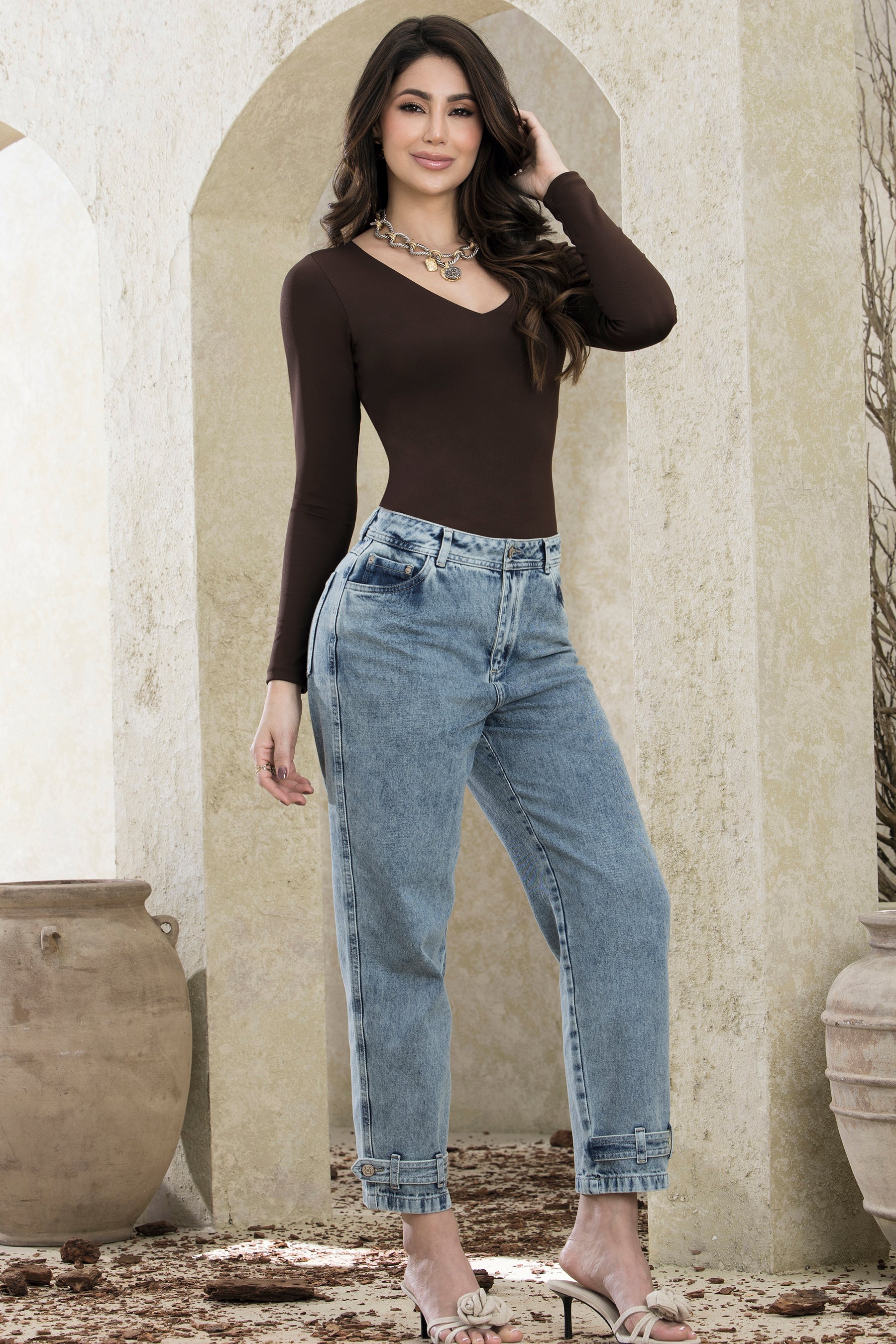 Jean Mom Tiro Alto Azul Claro – MISTERIO