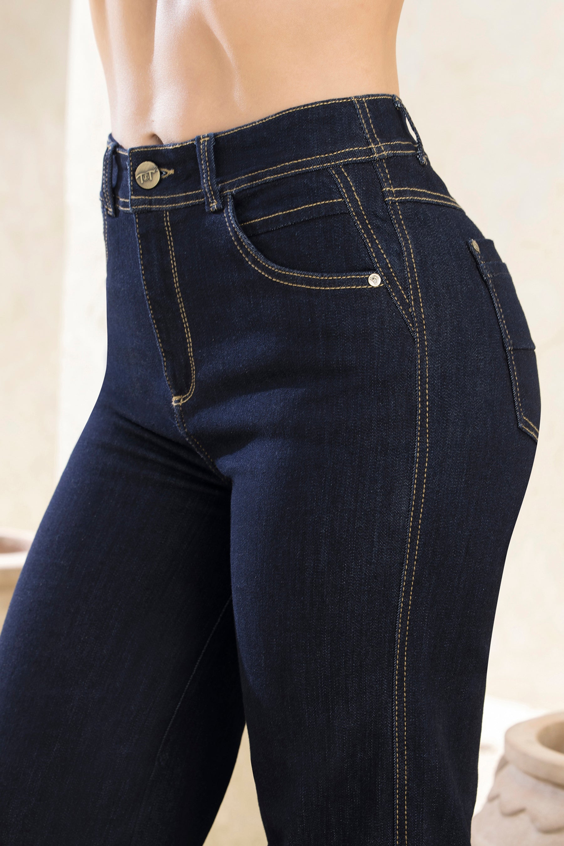 Jean Wide Leg Tiro Alto Azul Oscuro – CALÉNDULA