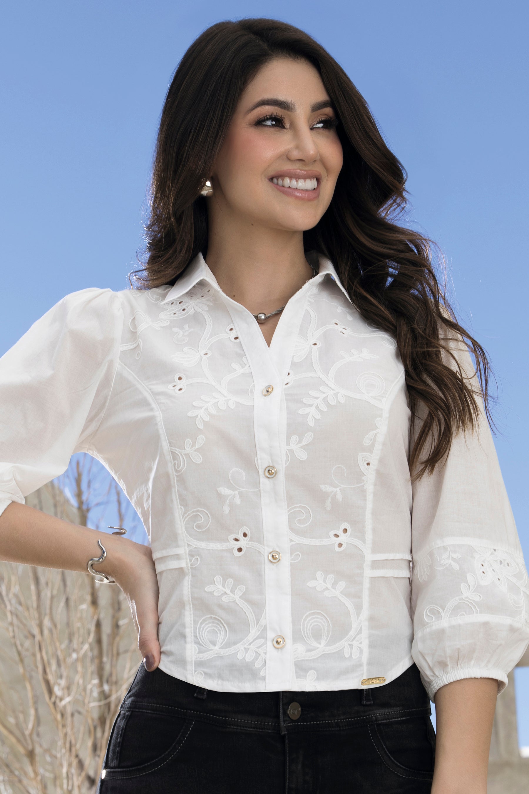 Camisa Algodón Hueso – LLUVIA