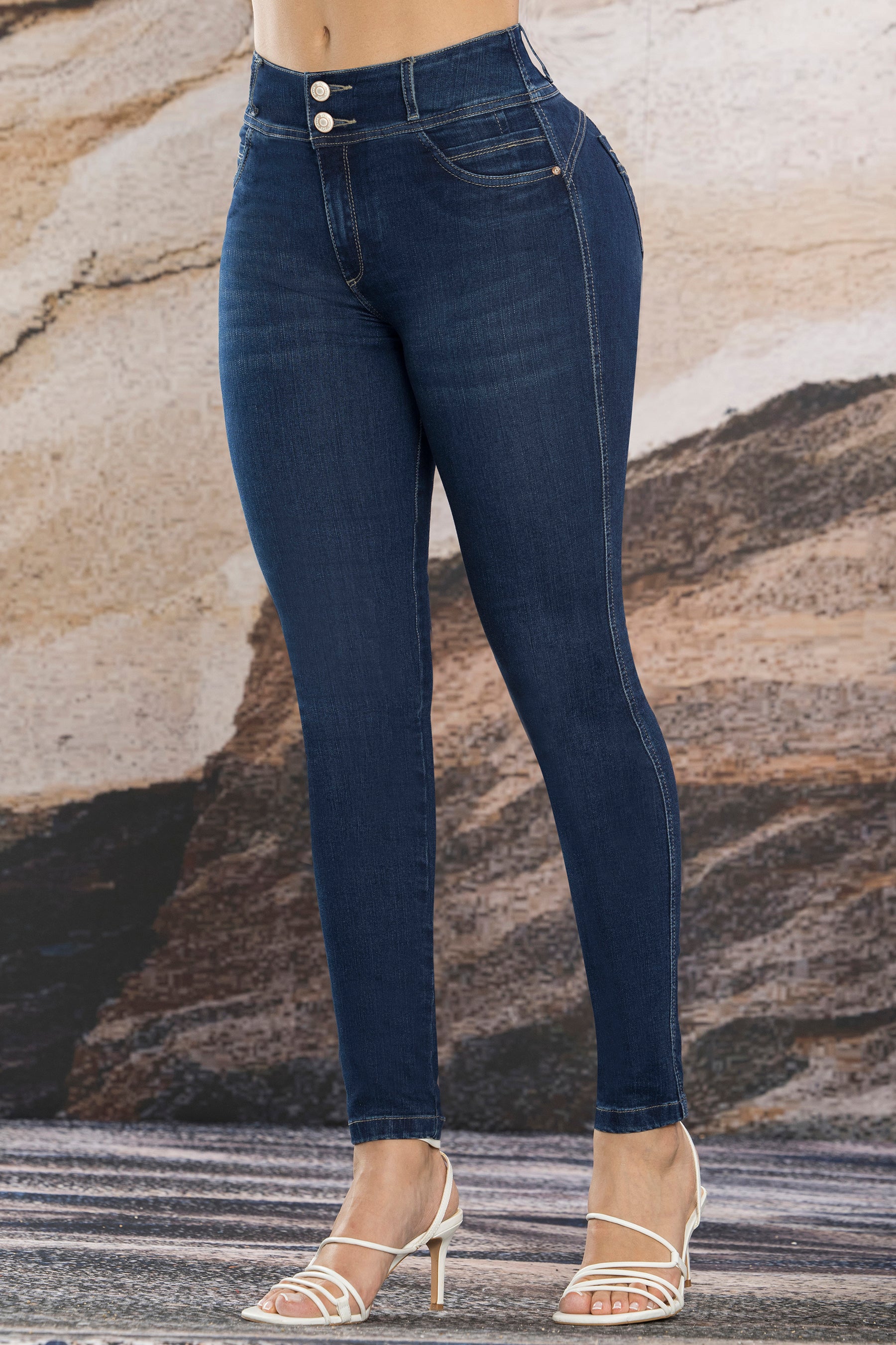 Jean Skinny Tiro Alto Azul - Marlen