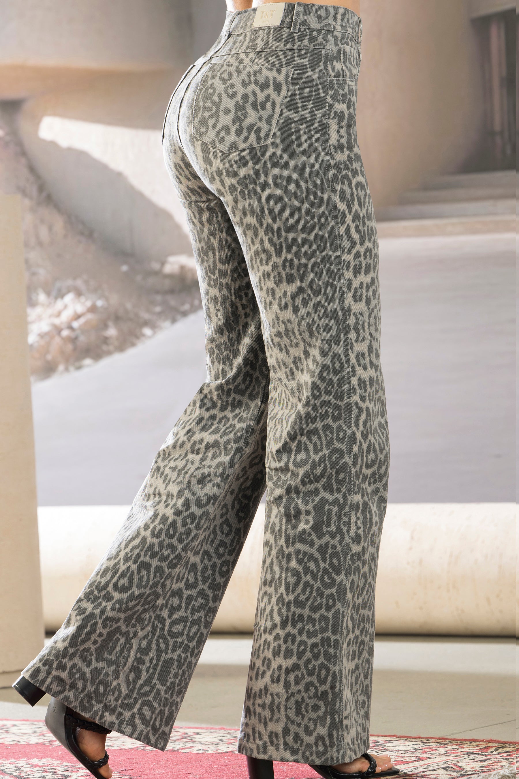 Jean Wide Leg Tiro Alto Animal Print – PLACER