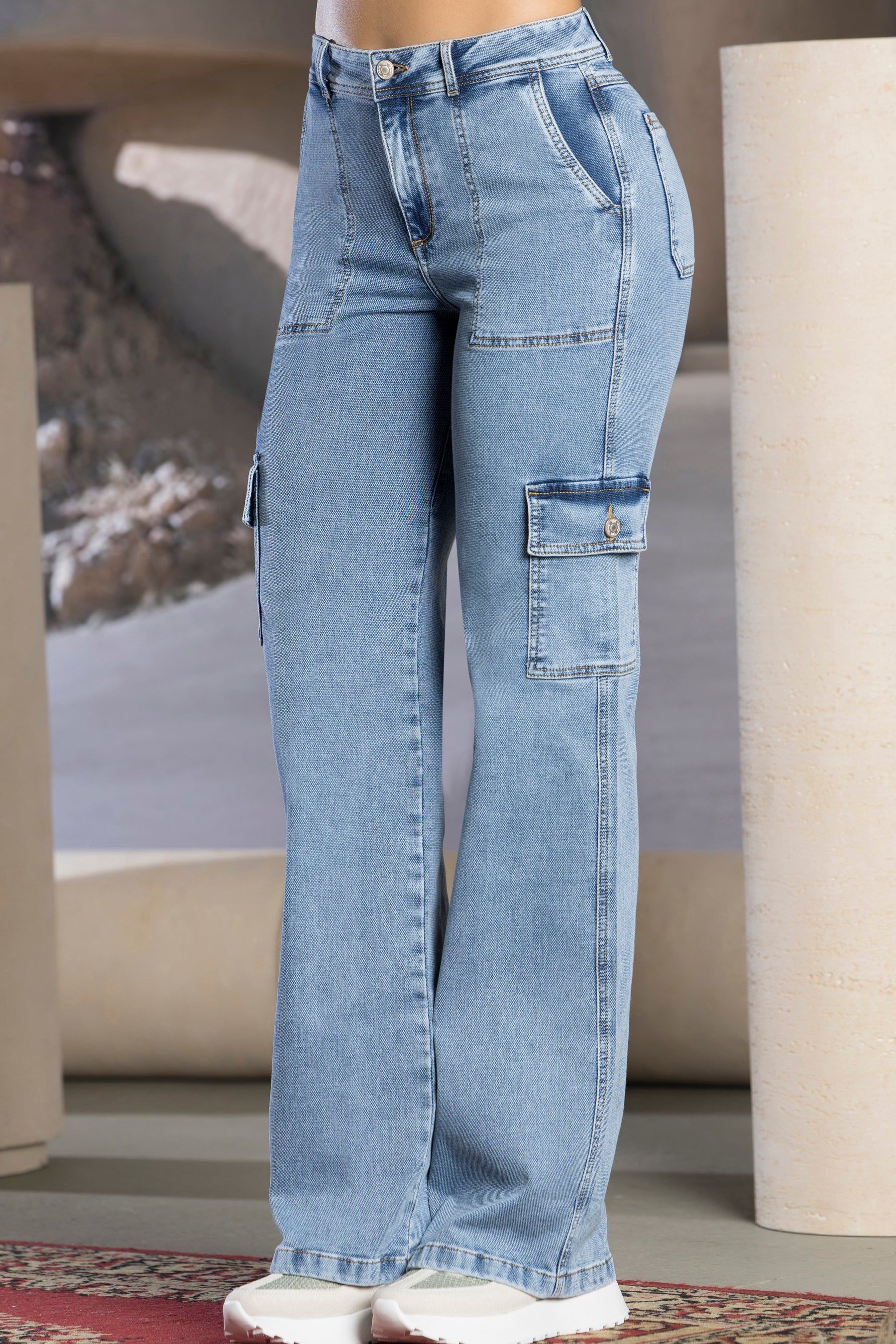 Jean Wide Leg Tiro Alto Azul Claro – SORPRESA