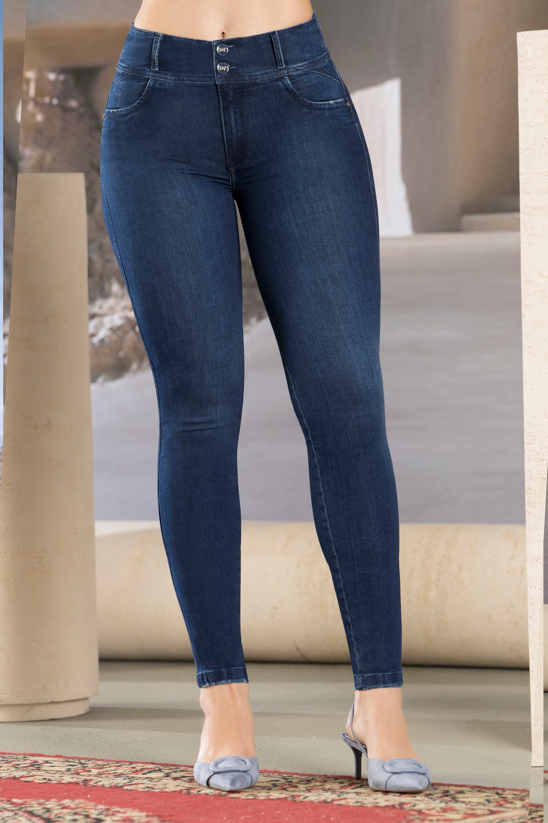 Jean Súper Licrado Tiro Alto Azul Oscuro – VIBRA